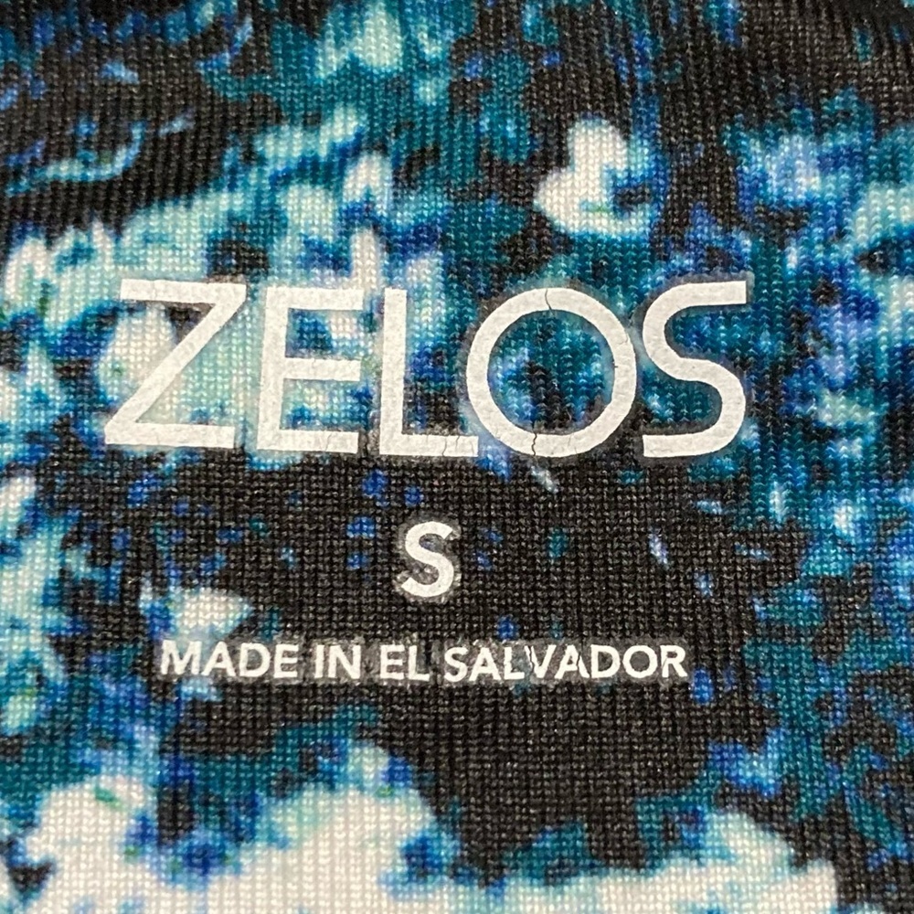 ZELOS Blue and Black Floral Leggings - Picture 7 of 14